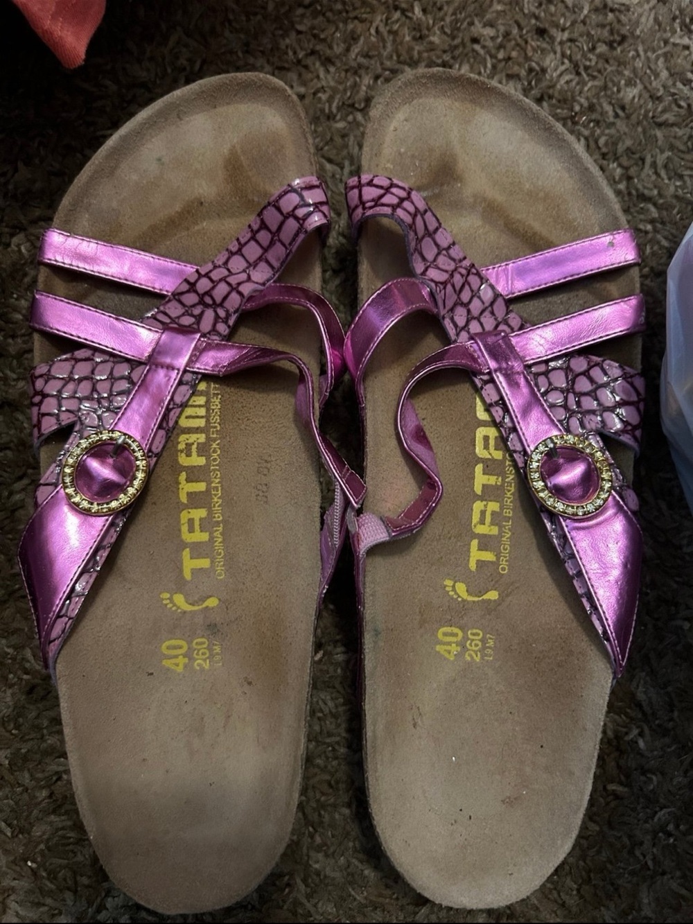 BIRKENSTOCK TATAMI WOMENS 9 METALLIC PINK SHOES SANDALS 40 CRISSCROSS STRAPS